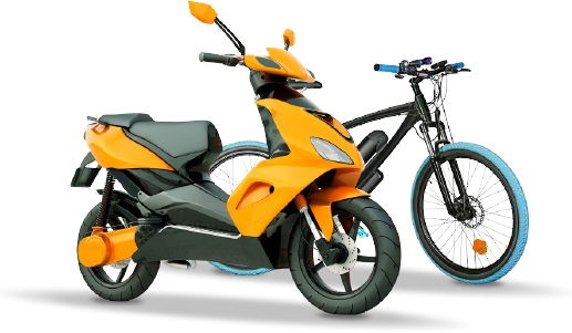 Un scooter et un vélo