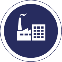 une usine et un bâtiment de bureaux