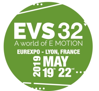 Logo dell'evento EVS32 Symposium International del veicolo elettrico
